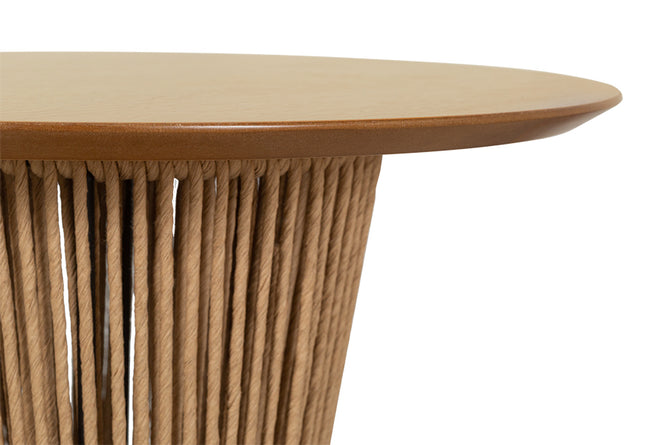 Mesa Lateral Alta Redonda Laccio 55 cm detalhe tampo