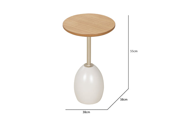 Mesa Lateral Ello 55 cm - Fendi e Champanhe com medidas