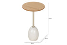 Mesa Lateral Ello 65 cm - Fendi e Champanhe com medidas