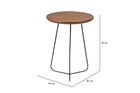 Mesa Lateral Jade 59 cm vista de frente com medidas descritas na imagem em fundo branco