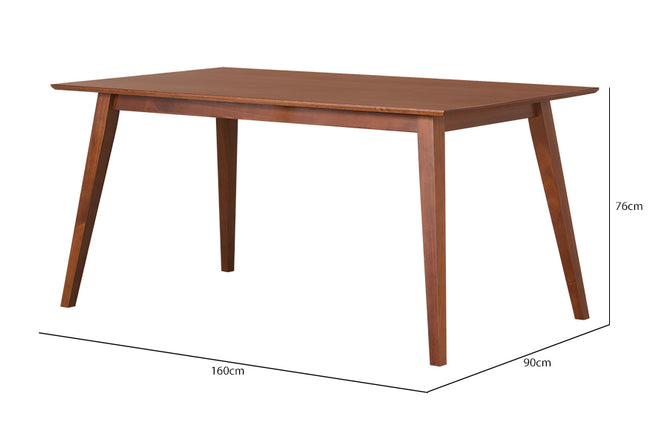 Mesa de Jantar 6 Lugares Lótus - Caramelo com medidas
