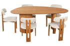 Mesa de Jantar 6 lugares Organica com cadeiras trina