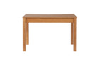 Mesa de Jantar Extensível Euro Nozes no fundo branco vista de frente sem extensor