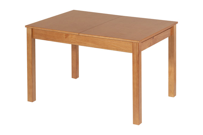 Mesa de Jantar Extensivel Euro Nozes no fundo branco vista em perspectiva