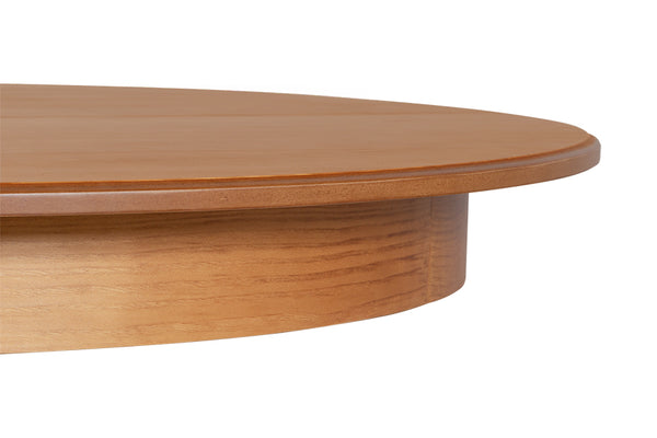 Mesa de Jantar Redonda Extensível Tea Nozes no fundo branco detalhe tampo