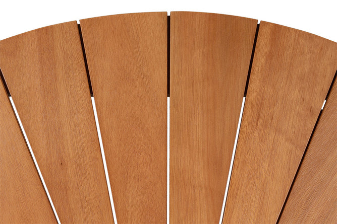 Mesa de Jantar Redonda Gourmet - Mel e Base Preta detalhe tampo 2