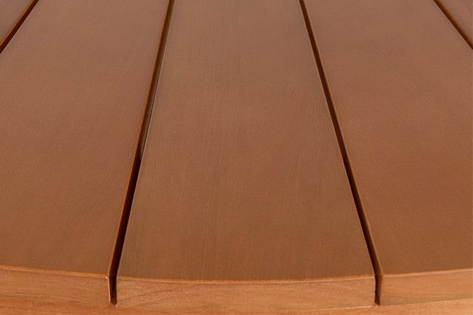 Mesa de Jantar Redonda Gourmet Mel detalhe madeira