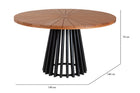 Mesa de Jantar Redonda Gourmet Mel vista de cima com medidas descritas na imagem