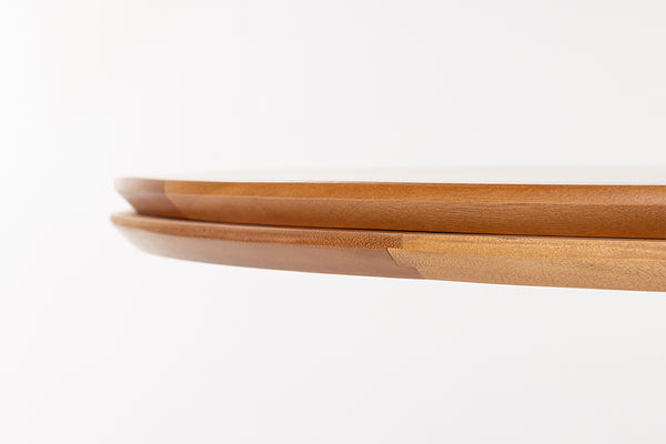 Mesa de Jantar Redonda de Madeira Atrio 130 cm Mel detalhe madeira tampo