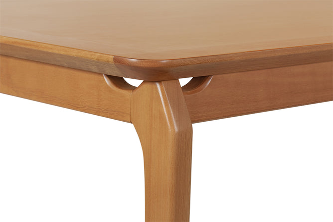 Mesa de Jantar de Madeira 6 Lugares Cascais 180x90 cm - Mel detalhe madeira