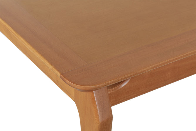Mesa de Jantar de Madeira 6 Lugares Cascais 180x90 cm - Mel detalhe tampo