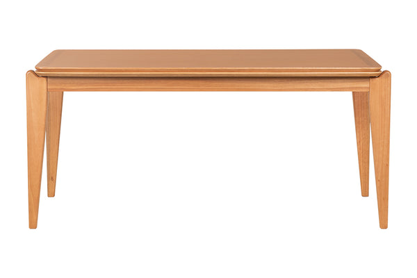 Mesa de Jantar de Madeira 6 Lugares Coimbra 160x90 cm Mel vista de frente