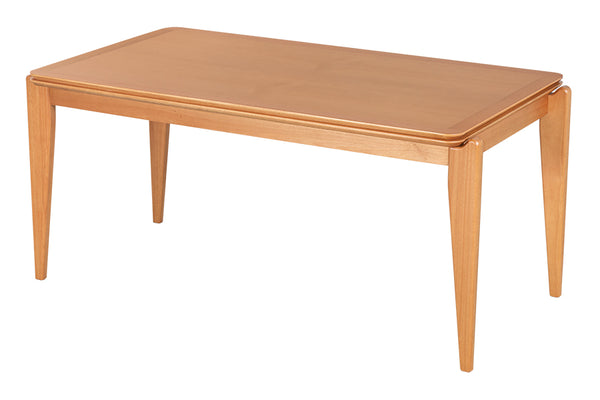 Mesa de Jantar de Madeira 6 Lugares Coimbra 160x90 cm Mel vista na diagonal