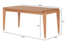 Mesa de Jantar de Madeira 6 Lugares Coimbra 180x90 cm - Mel com medidas