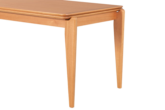 Mesa de Jantar de Madeira 6 Lugares Coimbra 180x90 cm Mel detalhe lateral