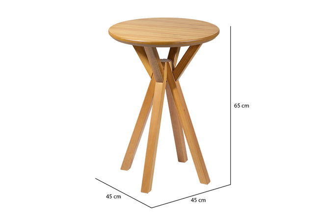 Mesa de apoio lateral Grace em fundo branco com medidas escritas na imagem