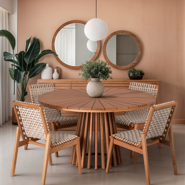 A Linha Trama começou com uma ideia simples: unir o aconchego da madeira ao charme do trançado manual. Hoje, ela é sinônimo de ambientes acolhedores, texturas que conversam e espaços que convidam a ficar. Uma coleção criada para transformar qualquer espaço no seu melhor refúgio.