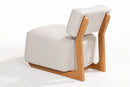 Poltrona para Sala Doma Mel e Tecido Creme detalhe atrás