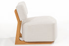 Poltrona para Sala Doma Mel e Tecido Creme lado