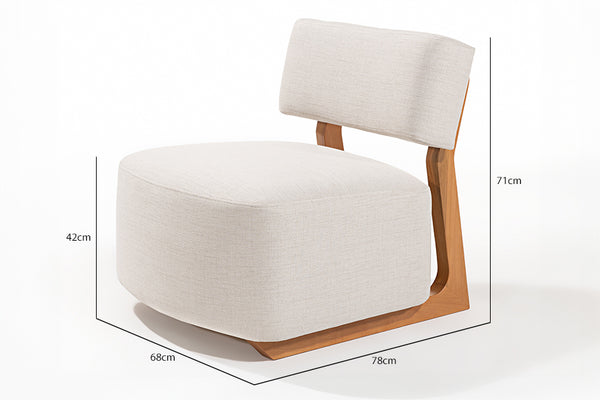 Poltrona para Sala Doma Mel e Tecido Creme medidas ou cotas