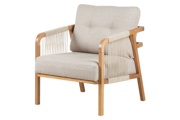 Poltrona para Sala Enlace 85x69,5x79 cm - Areia e Tecido Bege