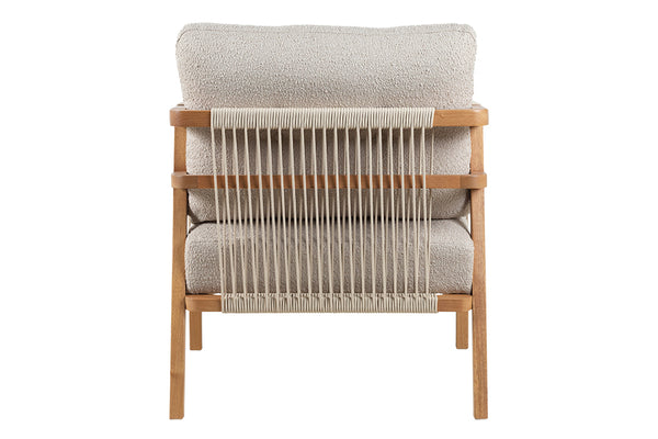 Poltrona para Sala Enlace 85x69,5x79 cm - Areia e Tecido Bege atrás