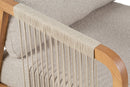 Poltrona para Sala Enlace 85x69,5x79 cm - Areia e Tecido Bege detalhe da corda