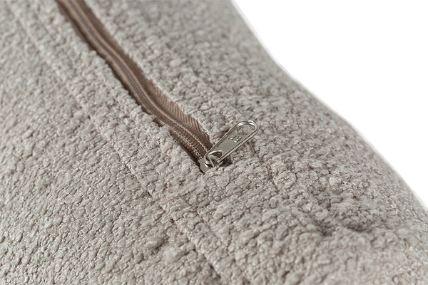 Poltrona para Sala Enlace 85x69,5x79 cm - Areia e Tecido Bege detalhe tecido e zíper