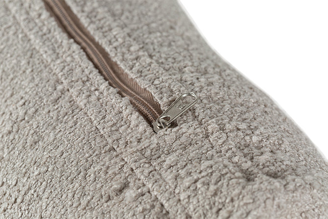 Poltrona para Sala Enlace 85x69,5x79 cm - Areia e Tecido Bege detalhe tecido e zíper