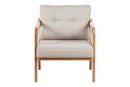 Poltrona para Sala Enlace 85x69,5x79 cm - Areia e Tecido Bege frente