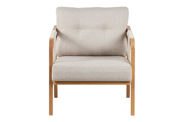 Poltrona para Sala Enlace 85x69,5x79 cm - Areia e Tecido Bege frente
