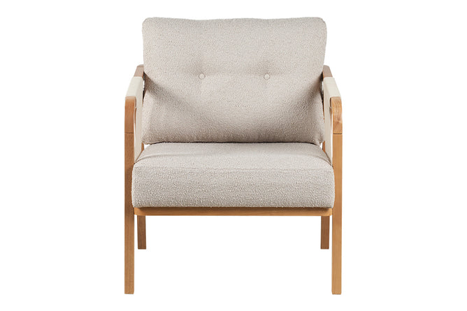 Poltrona para Sala Enlace 85x69,5x79 cm - Areia e Tecido Bege frente
