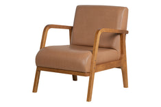 Poltrona para Sala Mocca 76x61x75 cm - Pinhão e Tecido Marrom