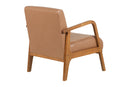Poltrona para Sala Mocca 76x61x75 cm - Pinhão e Tecido Marrom atrás