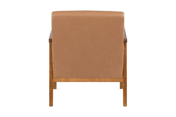 Poltrona para Sala Mocca 76x61x75 cm - Pinhão e Tecido Marrom tecido atrás