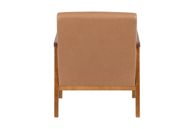 Poltrona para Sala Mocca 76x61x75 cm - Pinhão e Tecido Marrom tecido atrás