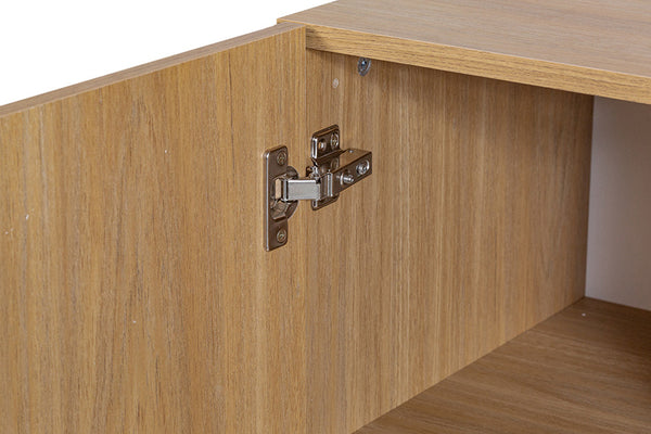Rack para Sala 4 Portas Aruna cor Areia detalhe dobradiça