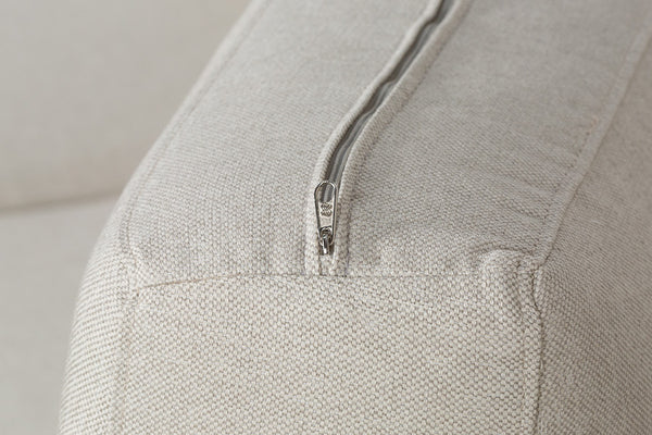 Sofá 3 Lugares Chanfrê 2,10 - Bege detalhe fecho