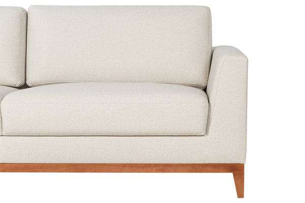 Sofá 3 Lugares Chanfrê 2,10 - Bege detalhe lateral