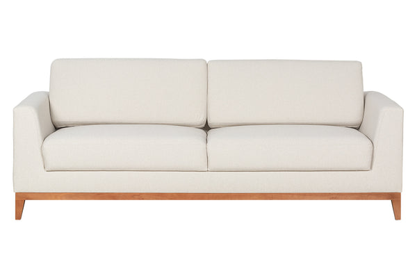 Sofá 3 Lugares Chanfrê 2,10 - Bege visto de frente