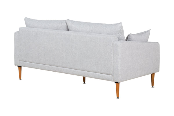 Sofá 3 Lugares Malta - Tecido Cinza Claro visto de costas