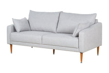 Sofá 3 Lugares Malta - Tecido Cinza Claro