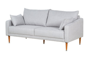 Sofá 3 Lugares Malta - Tecido Cinza Claro