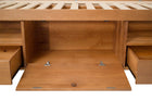 cama multifuncional de casal doce de leite escovado detalhe nicho lateral