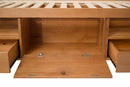 cama multifuncional de casal doce de leite escovado detalhe nicho lateral