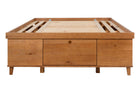 cama multifuncional de casal doce de leite escovado vista de frente