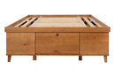 cama multifuncional de casal doce de leite escovado vista de frente