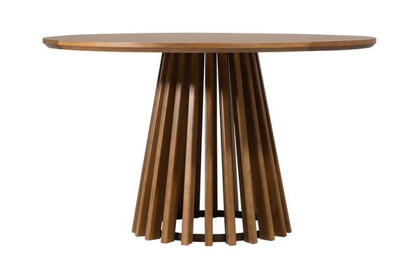visao lateral mesa de jantar didion cor avela de madeira de verdade eucalipto