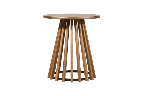 mesa lateral redonda de madeira didion vista lateral