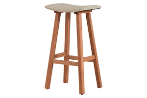 Banqueta Alta Ipanema - Stain e Tecido Bege